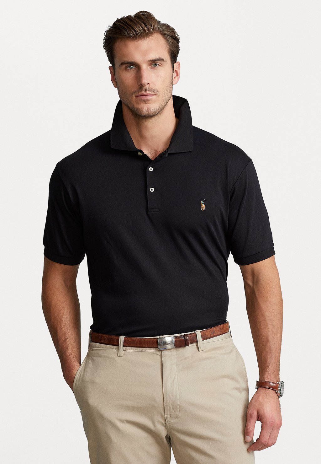 Рубашка-поло SHORT SLEEVE Polo Ralph Lauren Big & Tall, цвет black
