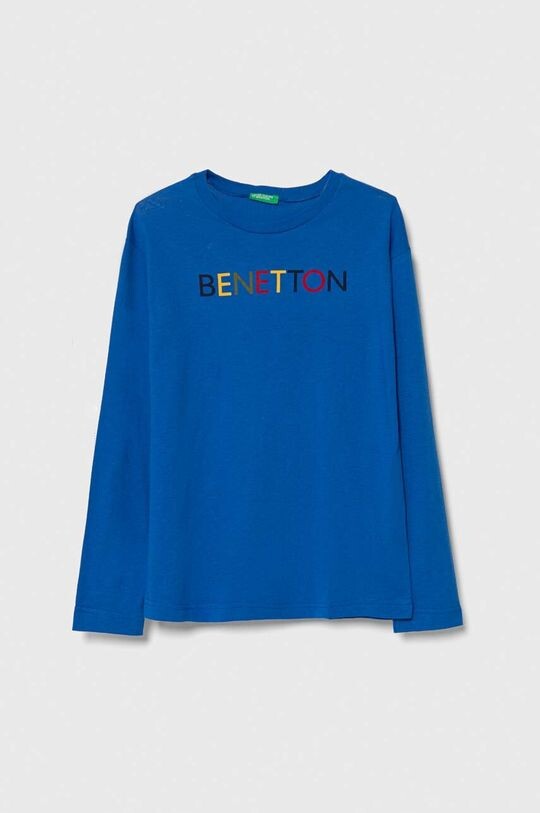 

Детская хлопковая футболка с длинными рукавами United Colors of Benetton, синий