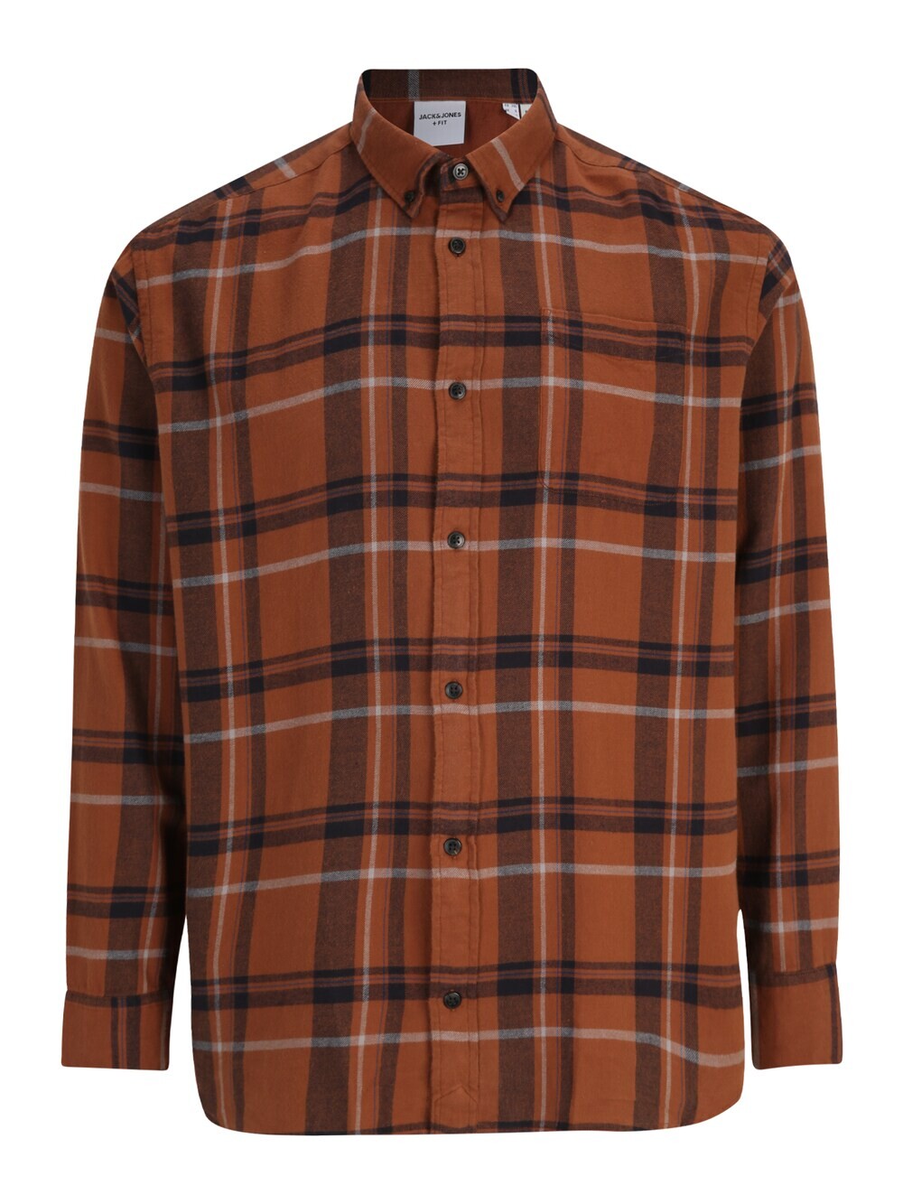 

Рубашка на пуговицах стандартного кроя Jack & Jones Plus BROOK, темно-рыжий/темно-коричневый