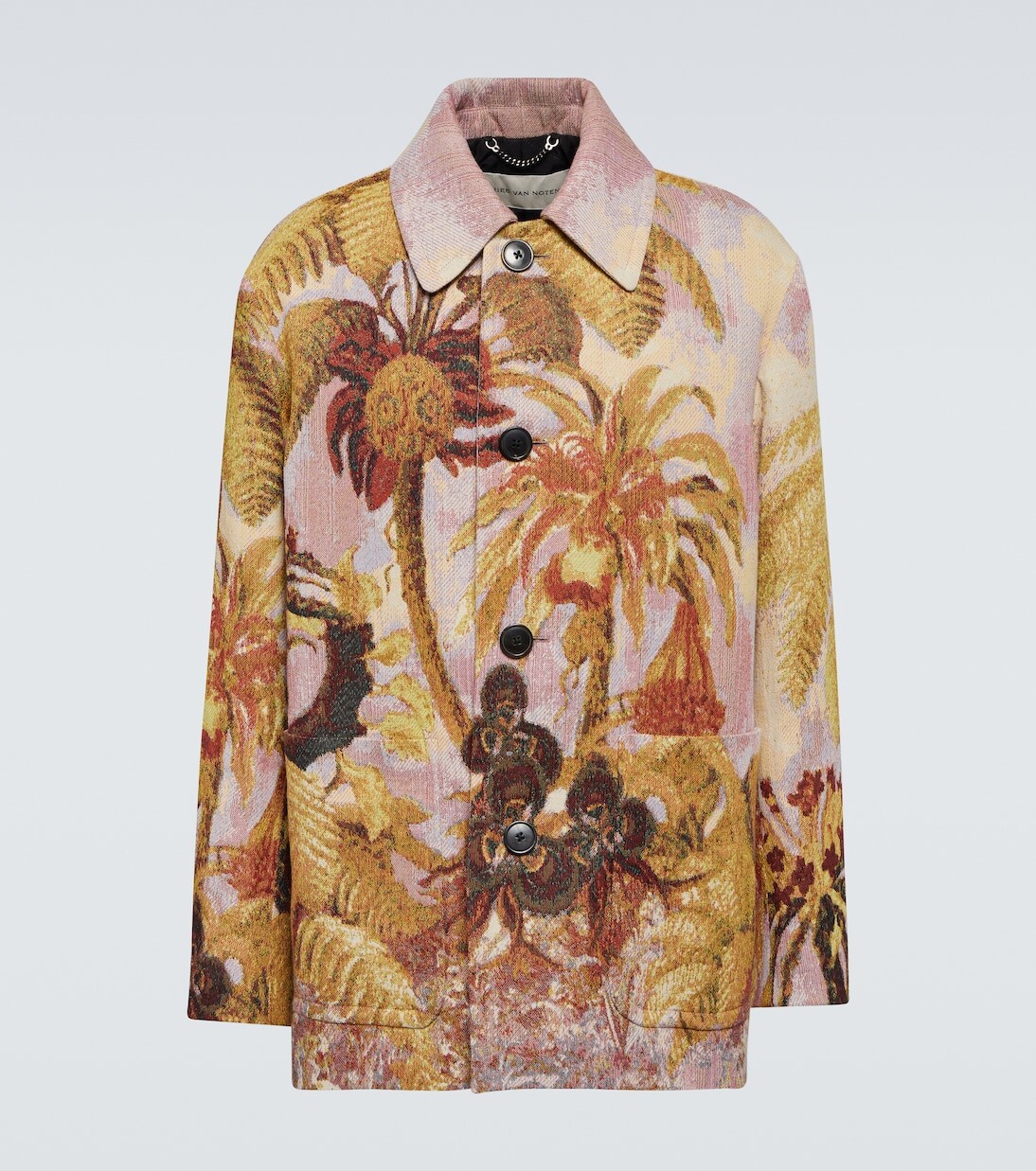 

Жаккардовый пиджак из смесового хлопка Dries Van Noten, мультиколор