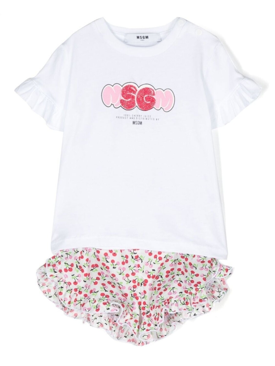 

MSGM Kids комплект из футболки и шортов с принтом, белый