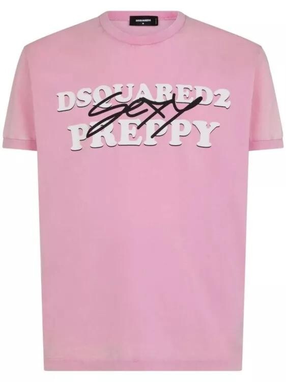 

Хлопковая футболка с логотипом Dsquared2, розовый