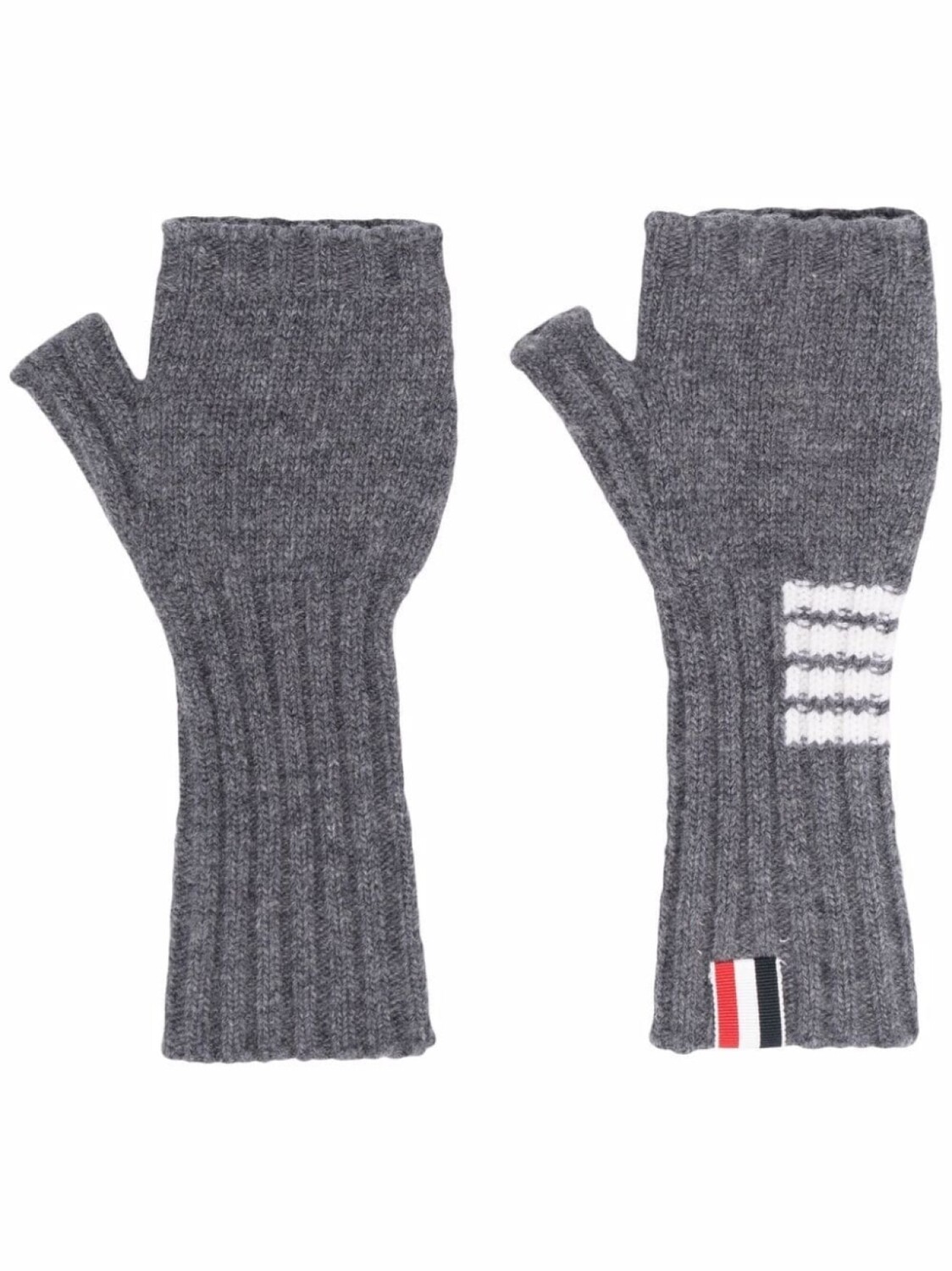 

Перчатки-митенки с полосками RWB Thom Browne, серый