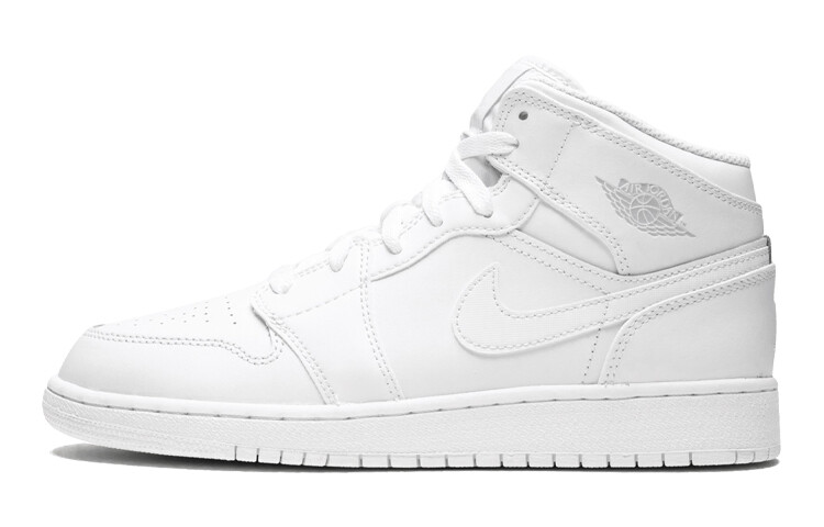 

Air Jordan 1 Mid (Gs) женские винтажные баскетбольные кроссовки тройные белые