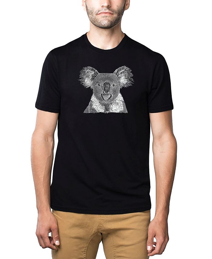 Мужская футболка премиум-класса Word Art — Коала LA Pop Art, черный силуэт коалы