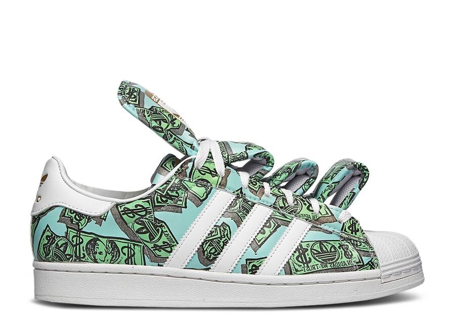 

Кроссовки adidas Jeremy Scott X Superstar 'Money', зеленый, Серый