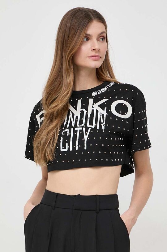 

Хлопковая футболка Pinko, черный