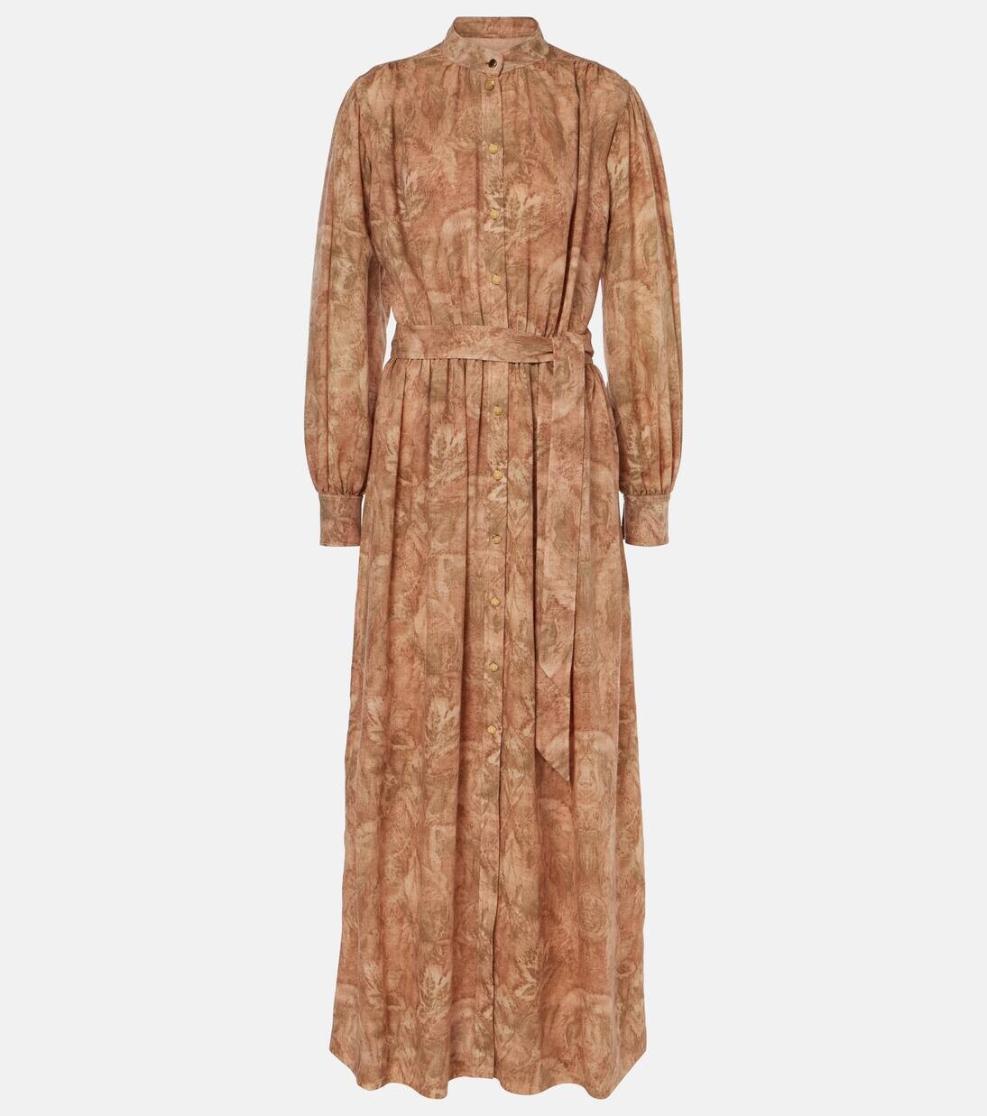 

Платье-рубашка из шерсти Leia Loro Piana, цвет pale biscuits+tundra