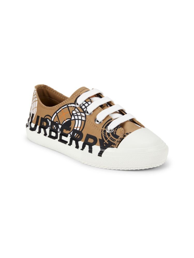 

Низкие парусиновые кроссовки Little Kid's & Kid's с логотипом Burberry, бежевый