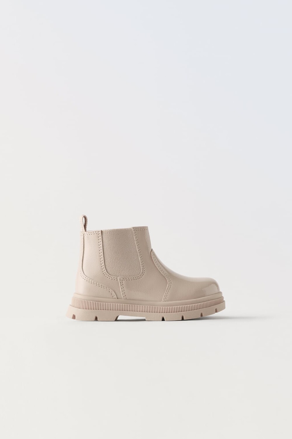

Лаковые ботинки ZARA, экрю белый
