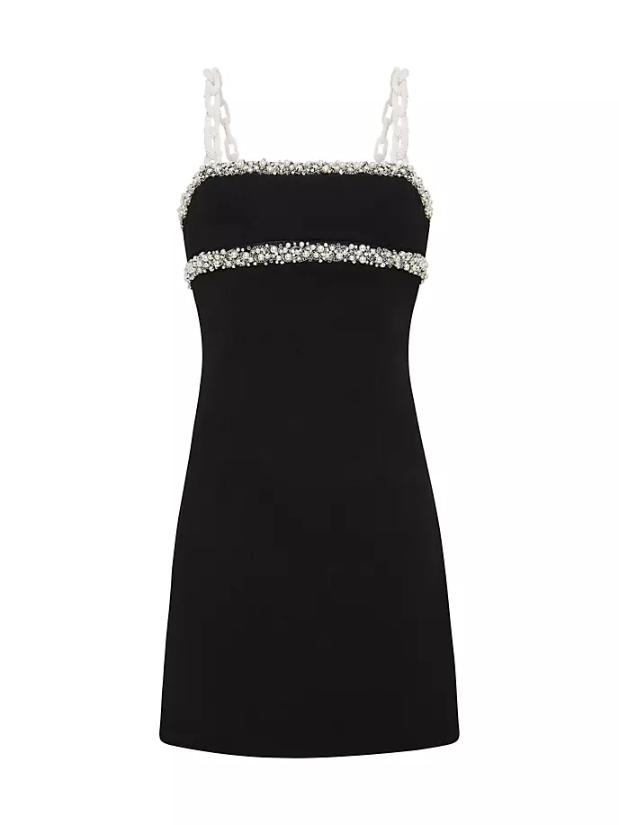 smith rebecca superdaisy Мини-платье Eva с цепочкой из искусственного жемчуга Rebecca Vallance, черный