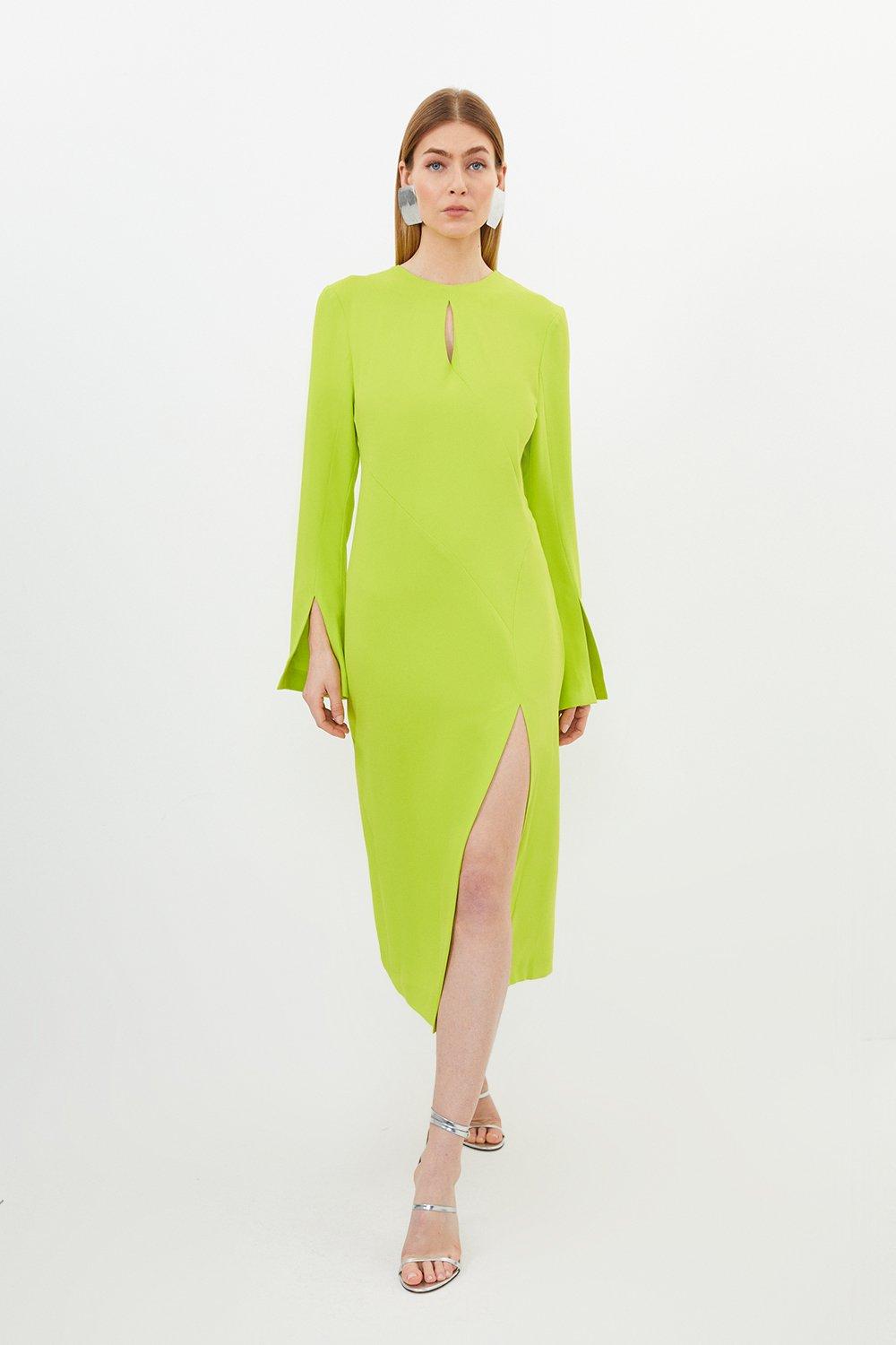платье макси с длинными рукавами karen millen зеленый Платье макси с длинными рукавами Karen Millen, зеленый
