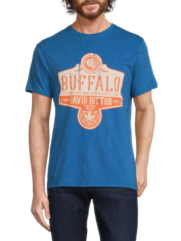 

Футболка Tacow с круглым вырезом и рисунком Buffalo David Bitton, синий