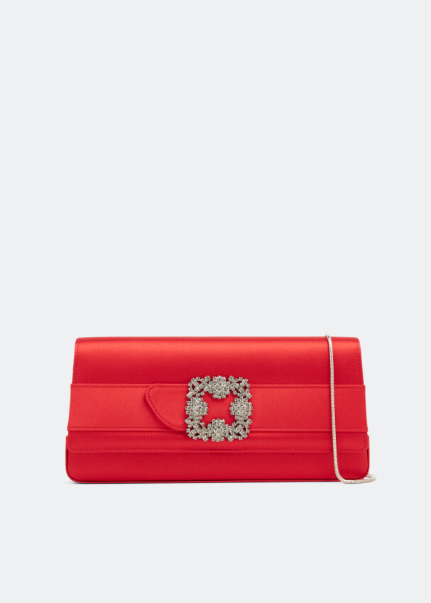 

Клатч Manolo Blahnik Gothisi Satin, красный