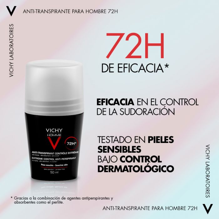 vichy treatment anti perspirant 48 hour roll on for sensitive skin 1 7 fl oz 50 ml Дезодорант Homme Desodorante Roll On Vichy, 50 ml