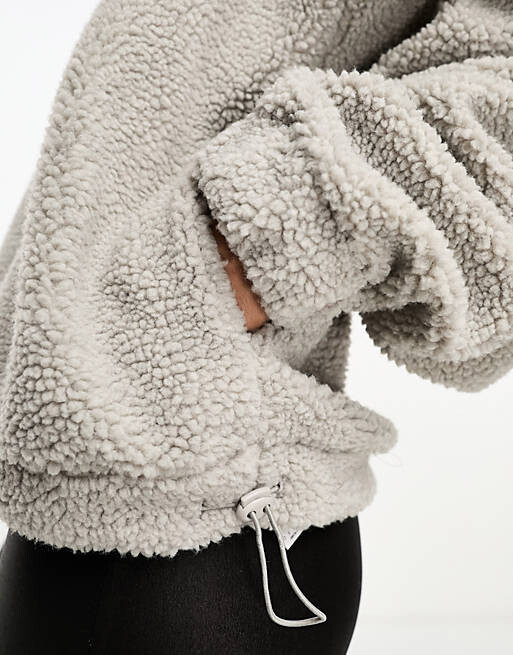 

Серое объемное худи борга ASOS DESIGN, Серый