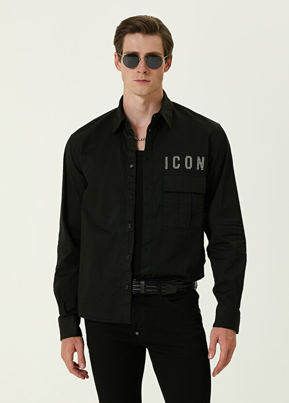 

Черная рубашка классического кроя icon Dsquared2