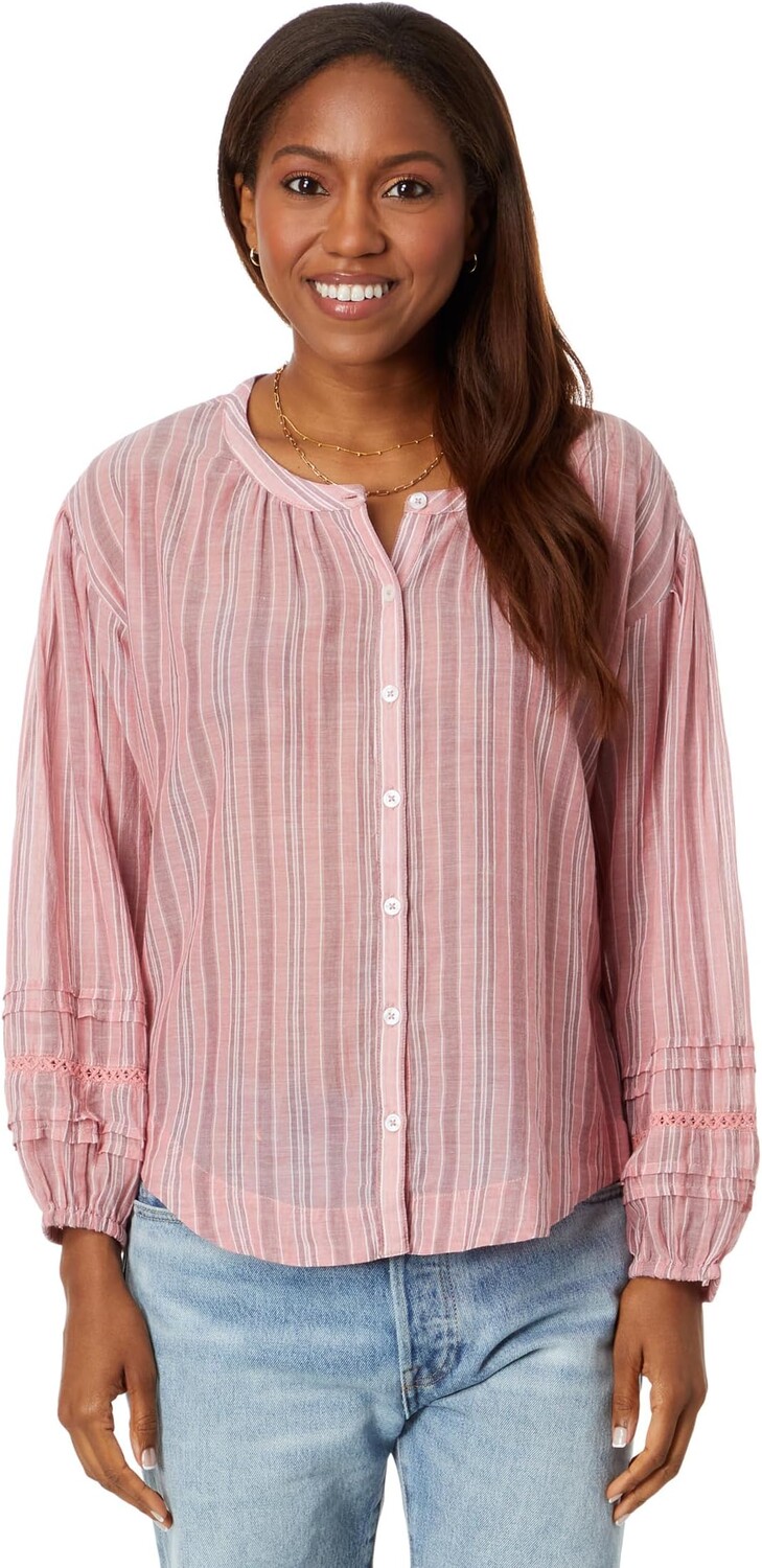 

Рубашка Relaxed Button Through Blouse Lucky Brand, цвет Mauve Stripe