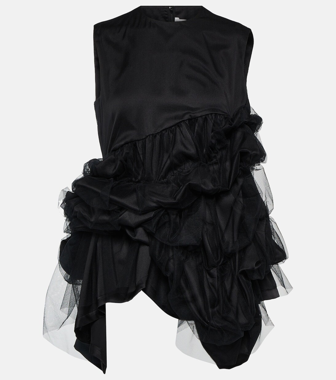 

Топ из тюля и атласа NOIR KEI NINOMIYA, черный