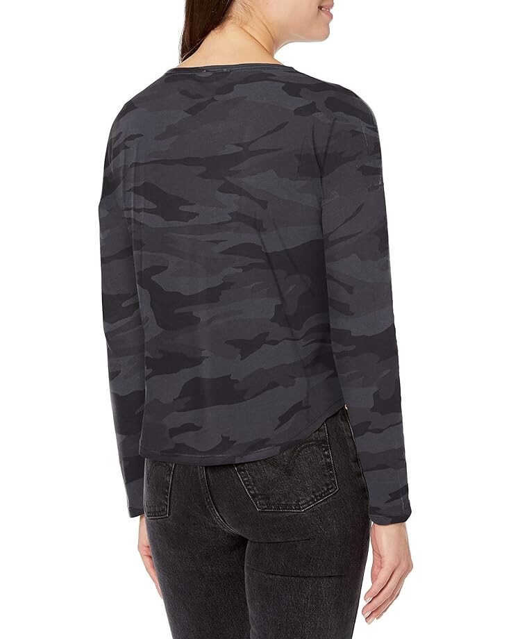 

Футболка Splendid Zander Long Sleeve Cotton Modal Slub Camo Easy Crew Tee, цвет Vintage Ink