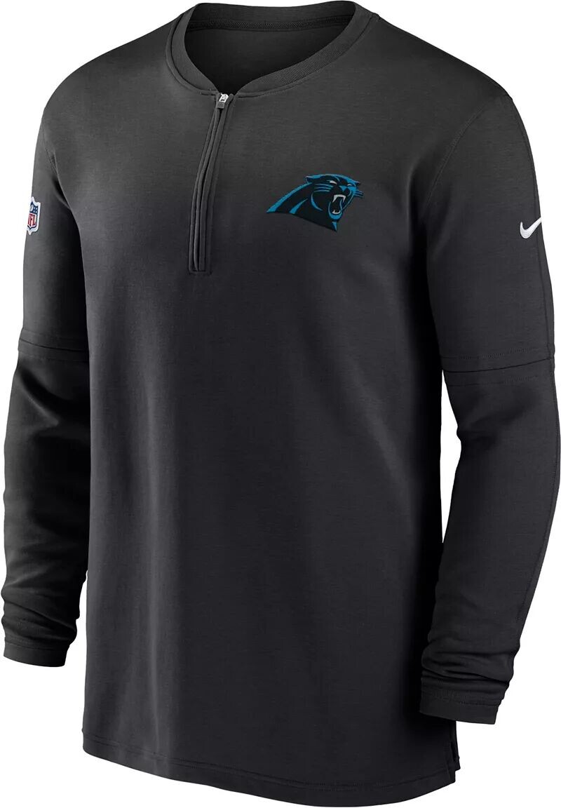 

Мужской черный топ с длинными рукавами и молнией до половины длины Nike Carolina Panthers Sideline