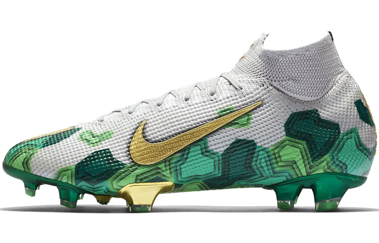 

Nike Mercurial Superfly 7 Elite Se Fg Серый электрозеленый золотой