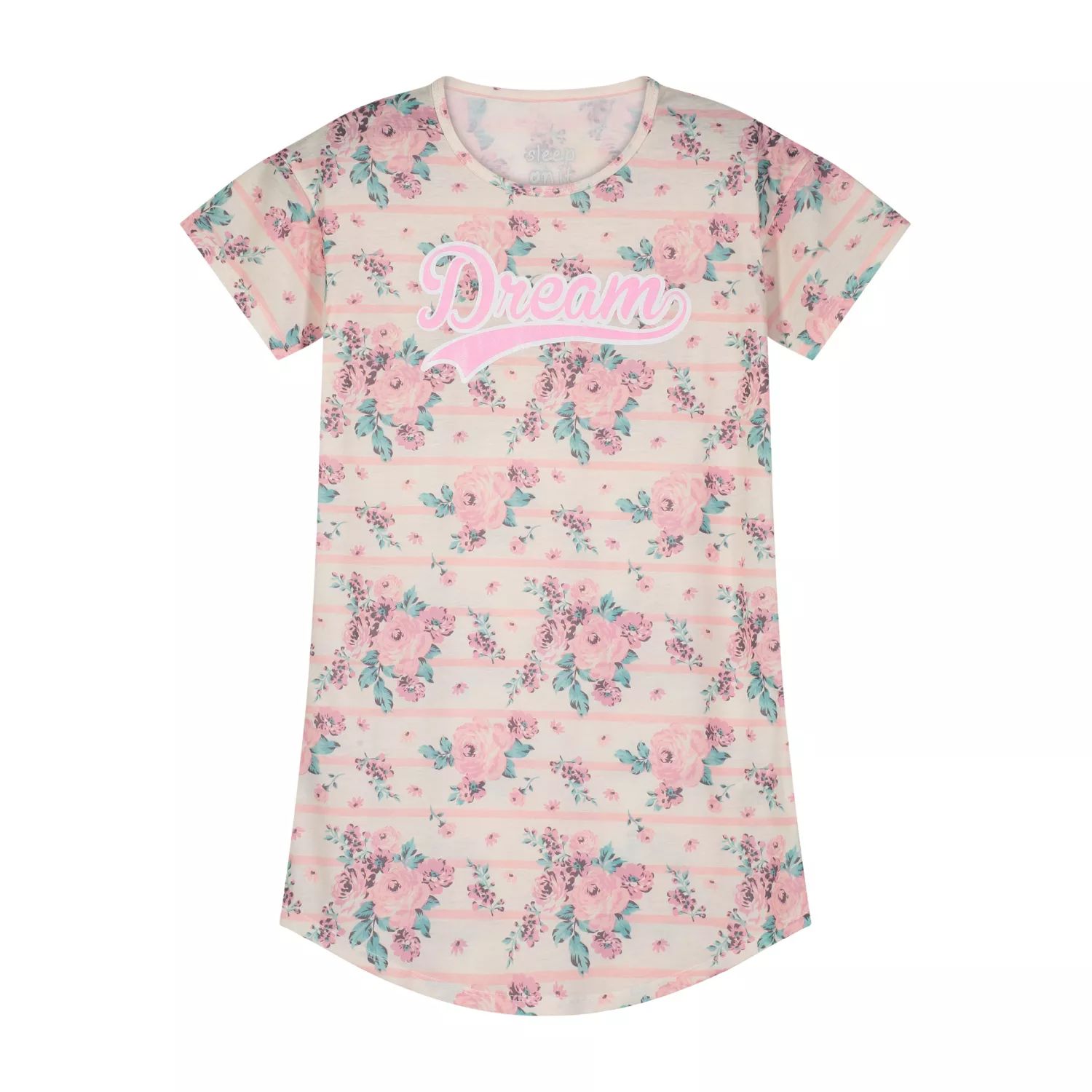 цена Пижамная рубашка Sleep On It для девочек с цветочным принтом и соответствующей маской для сна Sleep on it