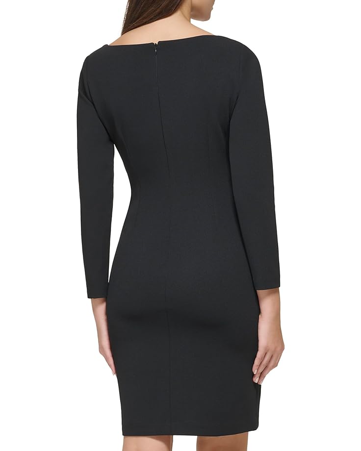 

Платье DKNY Long Sleeve Double D Hardwear Scuba Crepe, черный