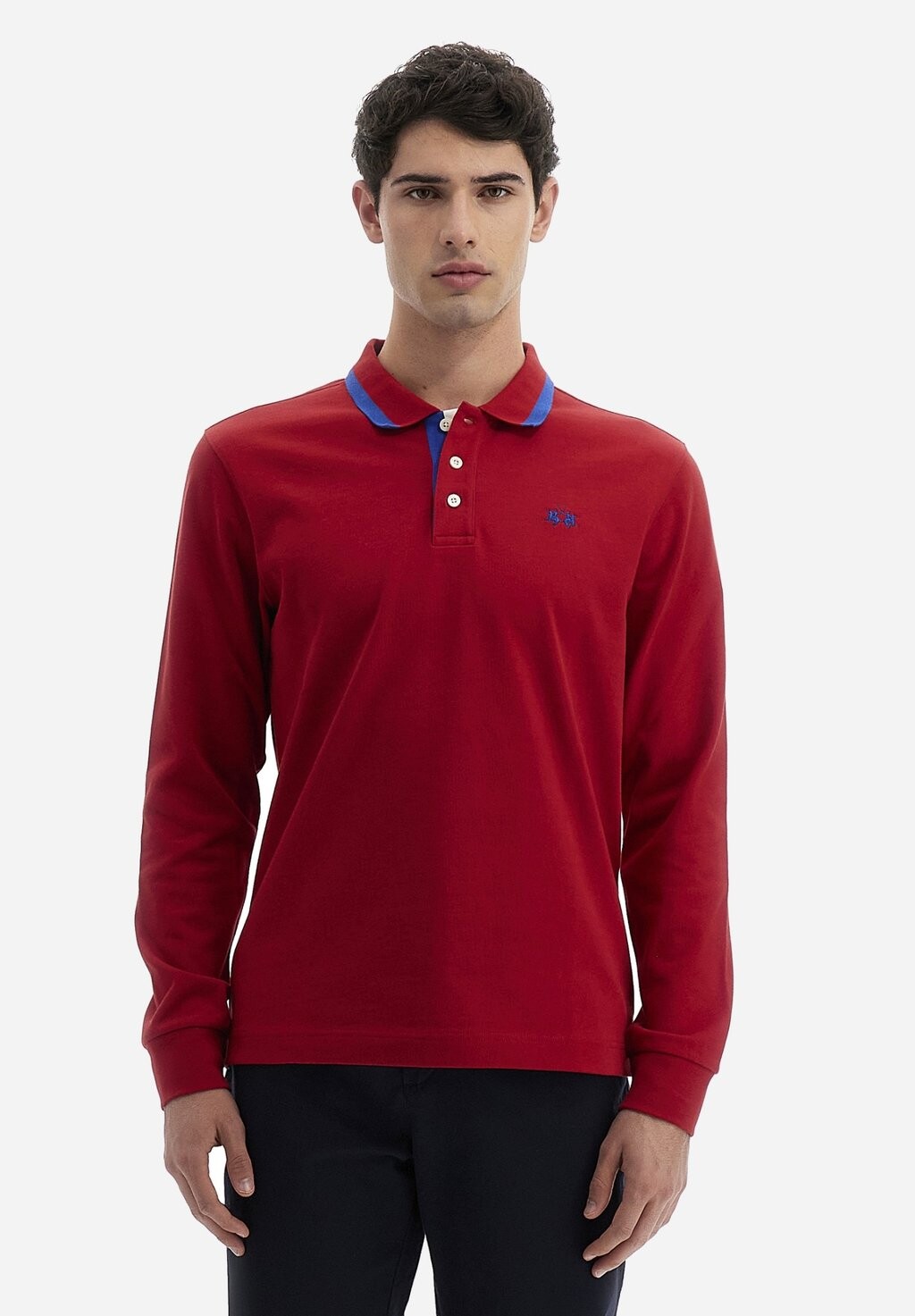

Поло LONG-SLEEVED POLO SHIRT La Martina, светло-красный