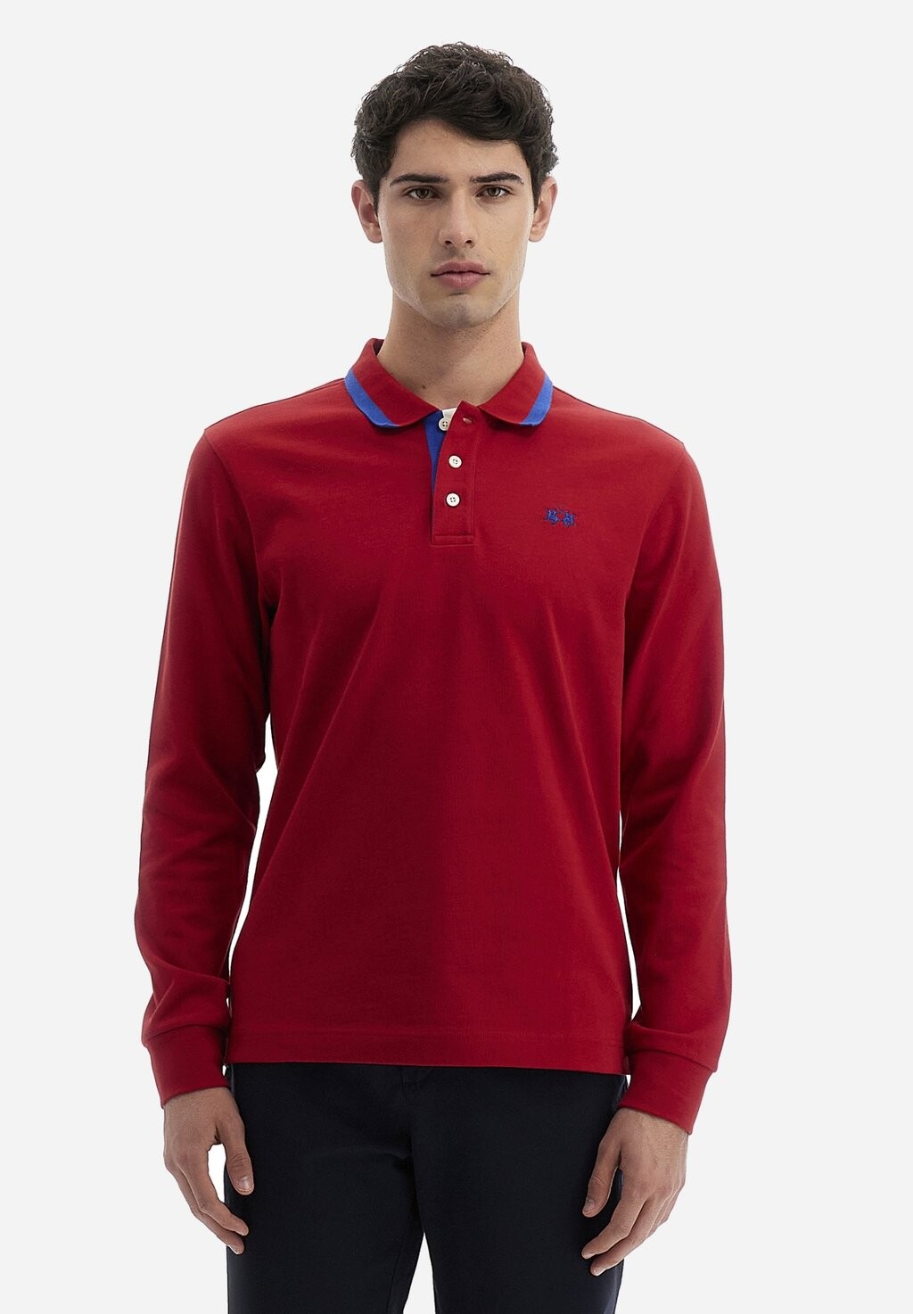 Поло LONG-SLEEVED POLO SHIRT La Martina, светло-красный