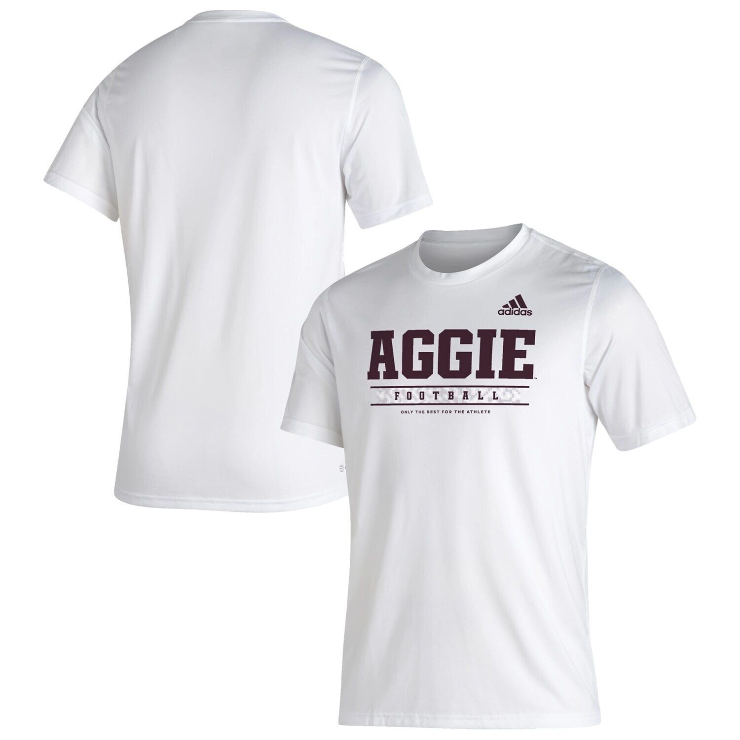 

Мужская белая футболка Texas A&M Aggies Sideline Football Locker Practice Creator AEROREADY adidas, Белый