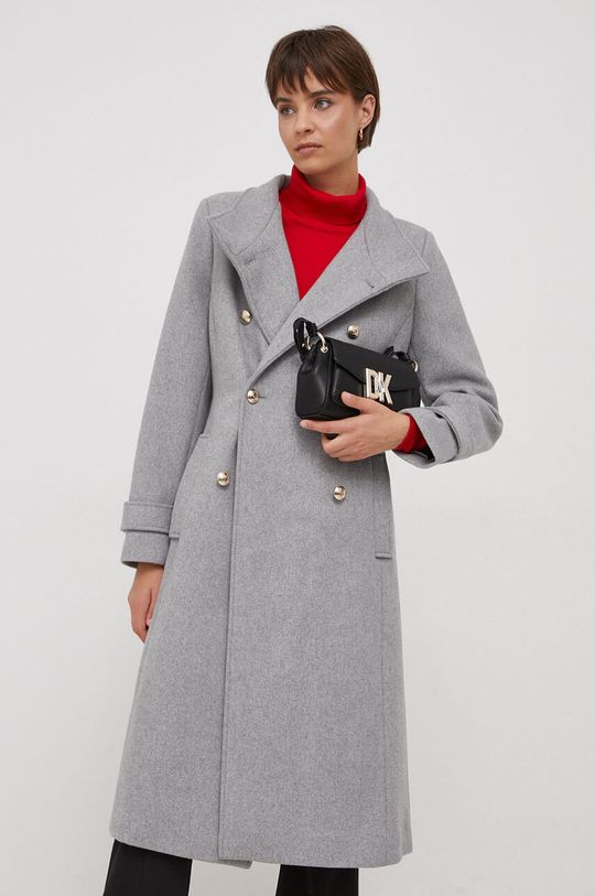 DKNY шерстяное пальто DKNY, серый