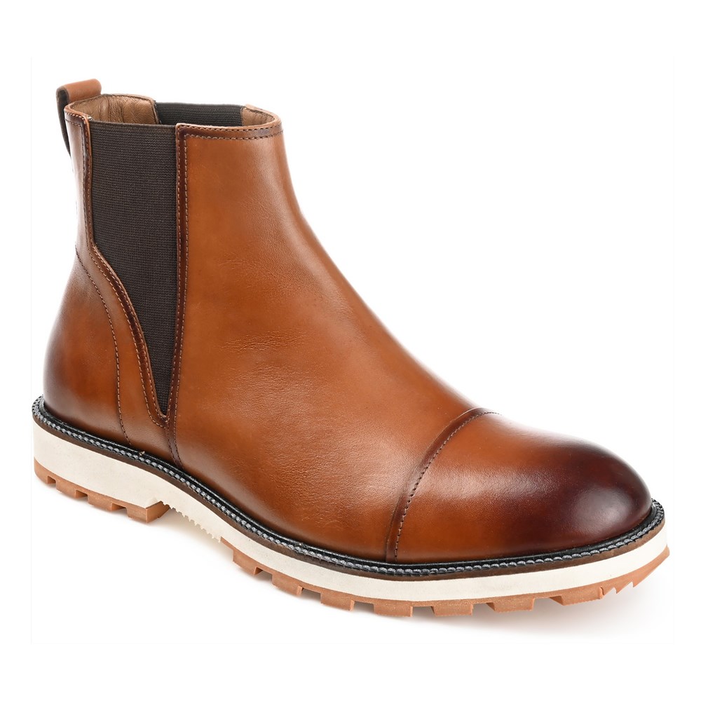 Мужские ботинки челси Jaylon с коротким носком Thomas & Vine, цвет cognac leather