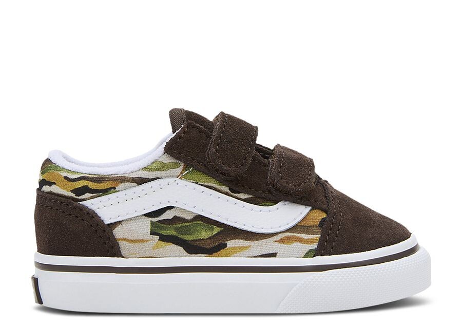 

Кроссовки Vans Old Skool V Toddler, цвет Painted Camo Brown