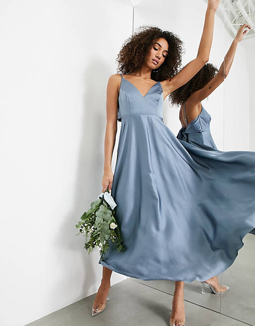 Asos blue bridesmaid dress best sale