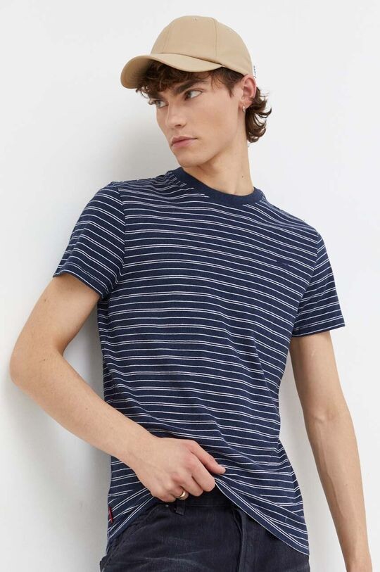 

Хлопковая футболка Superdry, темно-синий