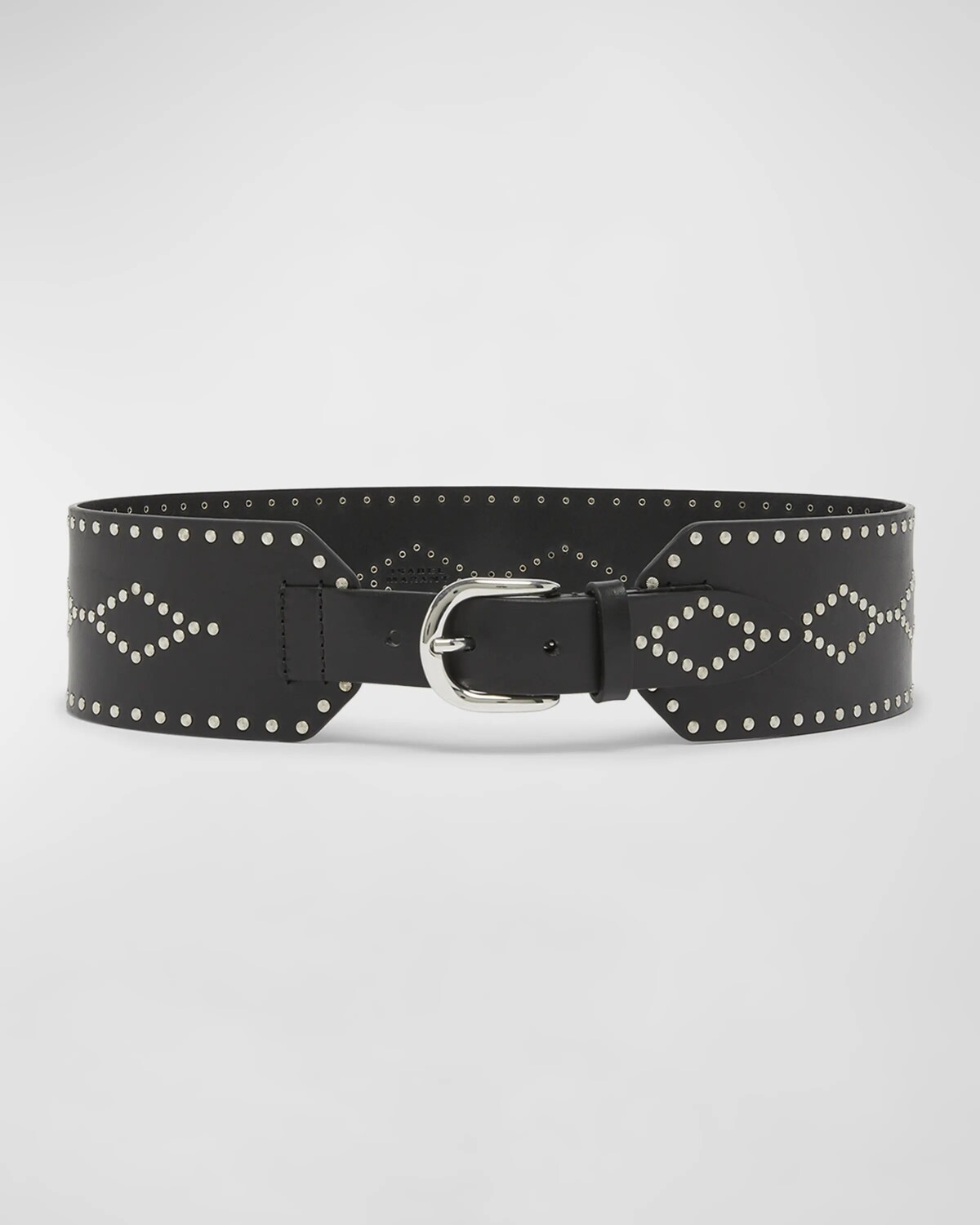 

Широкий кожаный ремень Lucie с заклепками Isabel Marant, цвет Black Silver