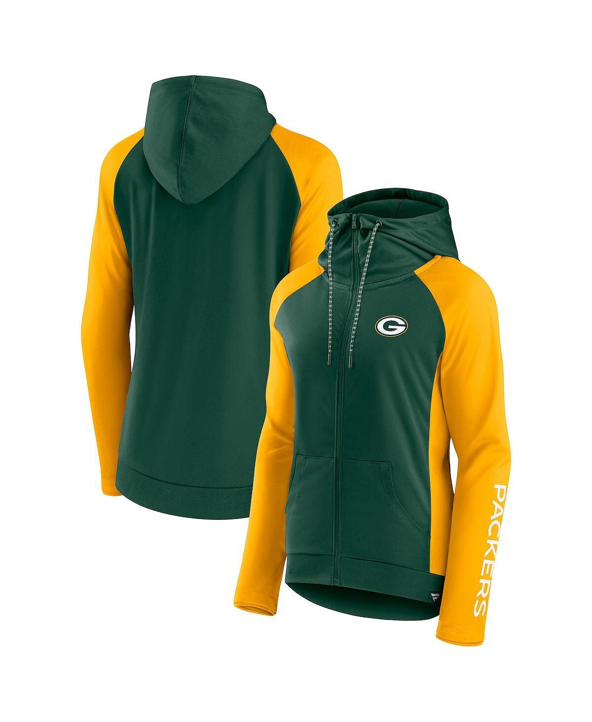 

Женская худи Green Bay Packers с логотипом зеленого и золотого цвета с молнией во всю длину и регланом Fanatics, Зеленый, Женская худи Green Bay Packers с логотипом зеленого и золотого цвета с молнией во всю длину и регланом Fanatics