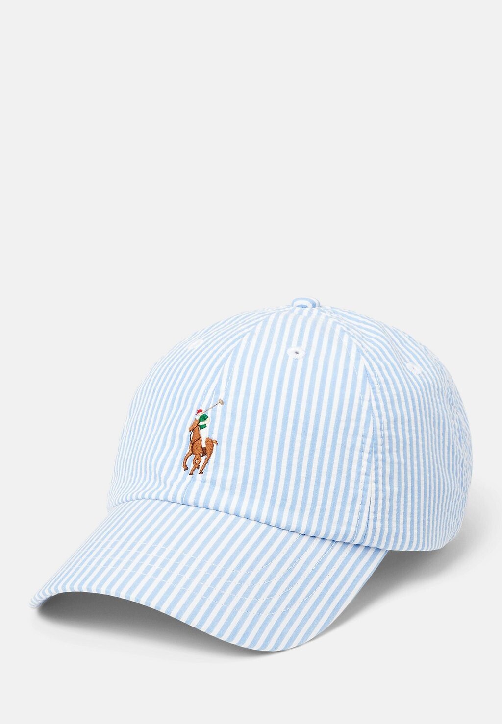 

Бейсболка HAT Polo Ralph Lauren, цвет blue seersucker/white