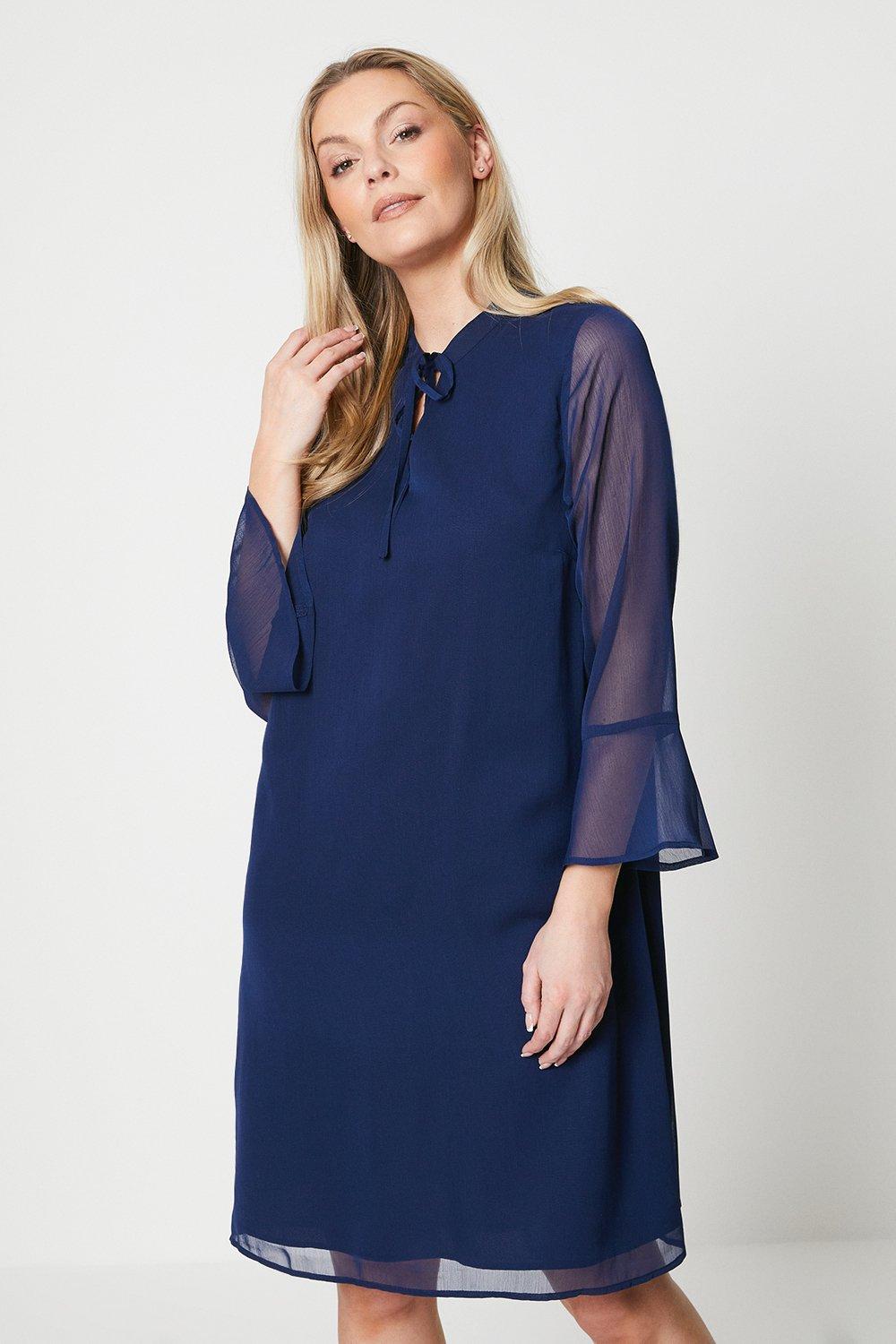 цена Платье прямого кроя с завязками Wallis, темно-синий