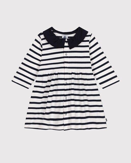 

Платье из объемного джерси с длинными рукавами Baby Baby Petit Bateau, синий