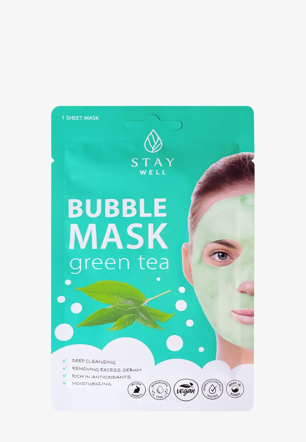 Маска для лица Stay Well Deep Cleansing Bubble Mask STAY Well, цвет green tea цена и фото