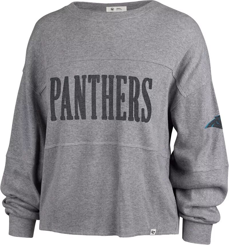 

Женская серая футболка с длинным рукавом '47 Carolina Panthers Jada
