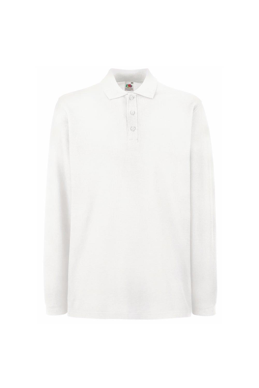 Рубашка поло премиум-класса с длинными рукавами , белый Fruit of the Loom