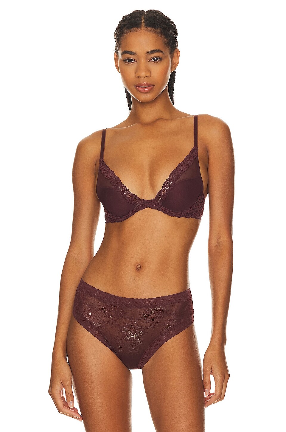 

Бюстгальтер Natori Feathers Plunge, цвет Cocoa
