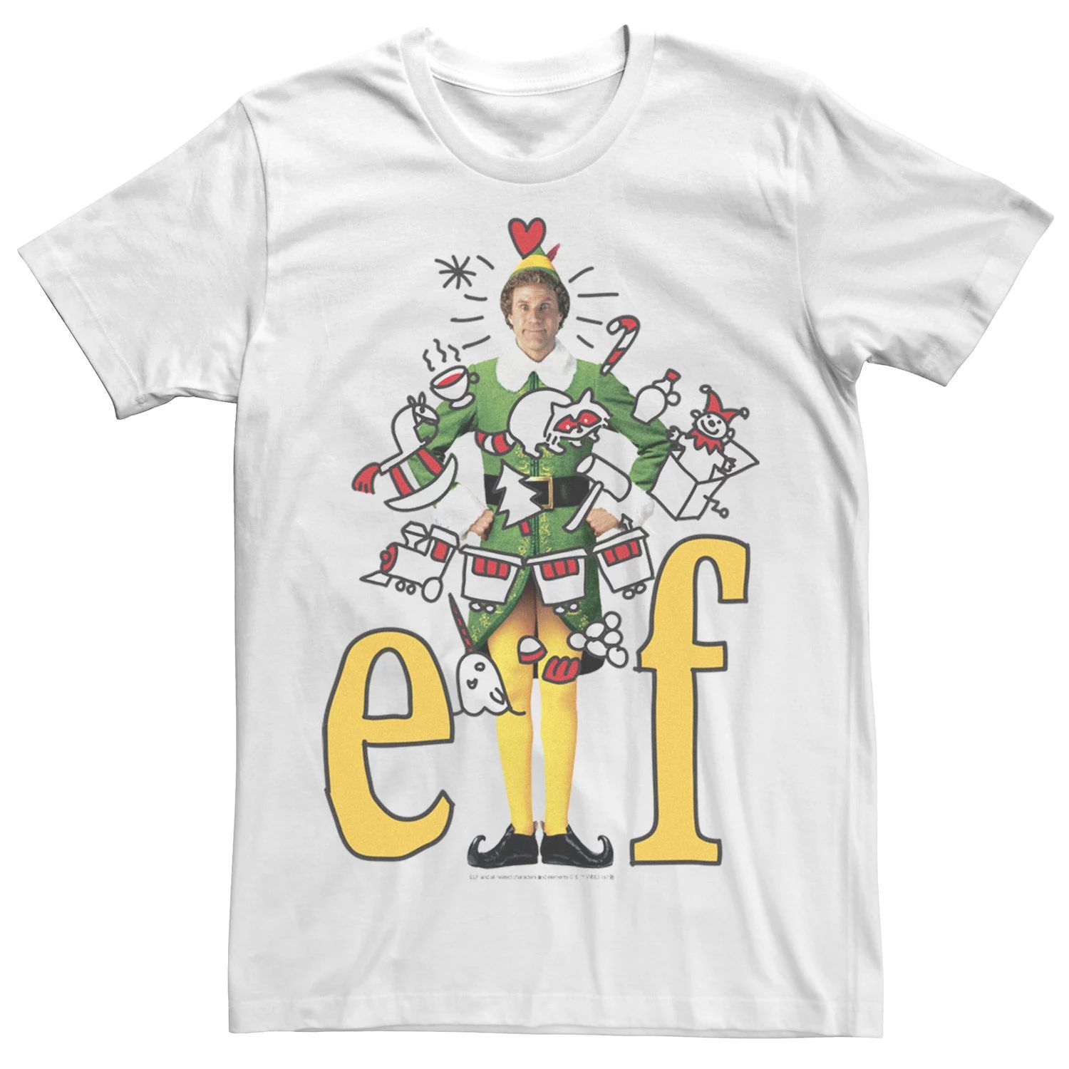 цена Мужская футболка с логотипом Elf Buddy And Doodles Licensed Character