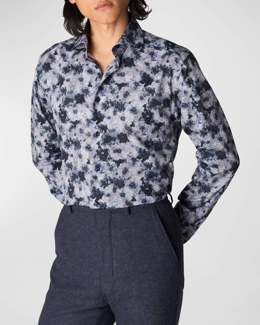 

Мужская классическая рубашка Slim Fit с цветочным принтом из хлопка и тенсела Eton