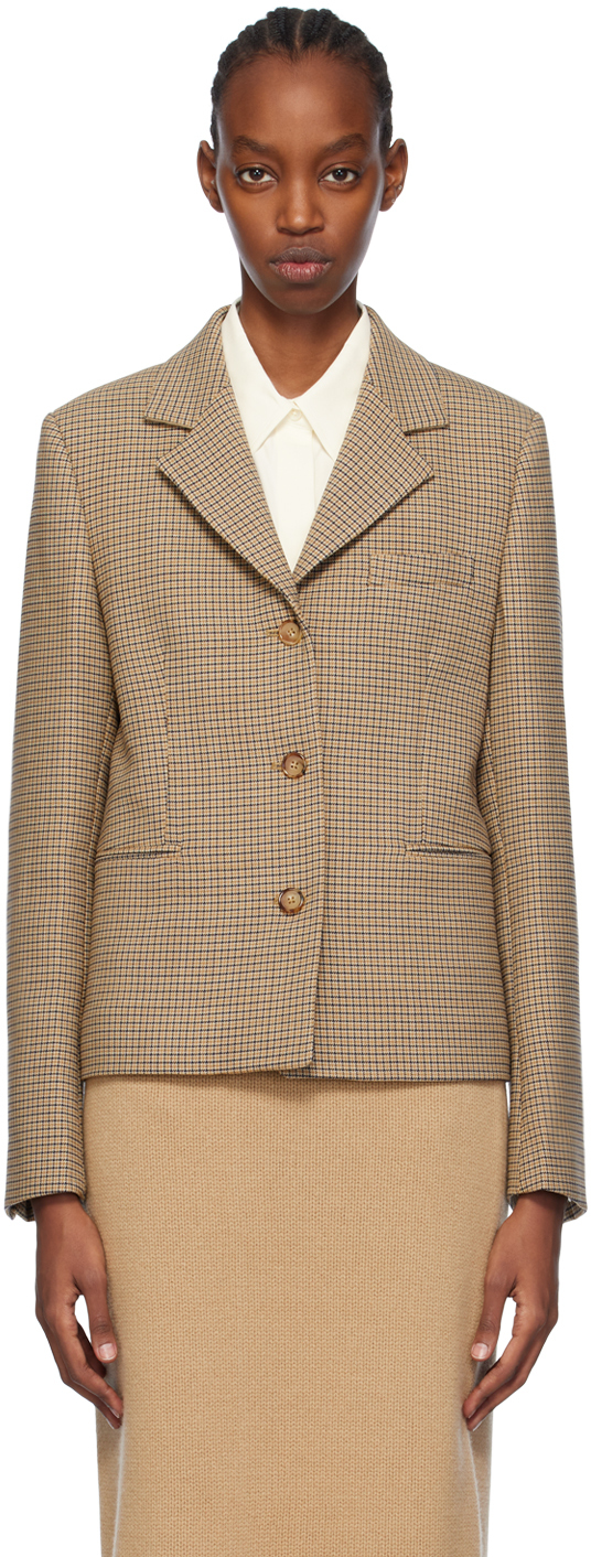Светло-коричневый миниатюрный пиджак Toteme пиджак из смесовой шерсти uniqlo темно коричневый