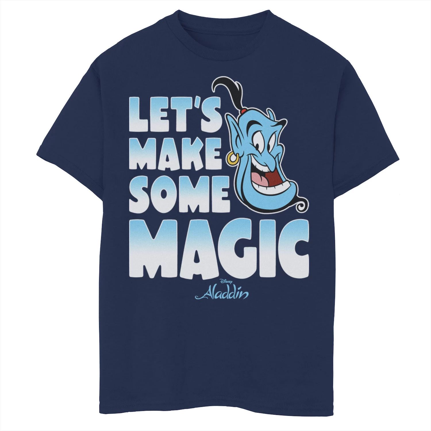 Мужская футболка Disney Aladdin Genie Let's Make Some Magic с градиентным текстом Licensed Character