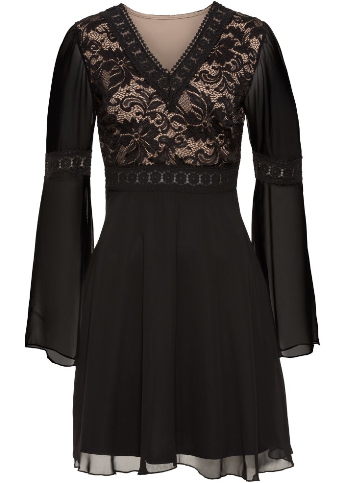 Платье с кружевом Bodyflirt Boutique, черный рубашка с кружевом bodyflirt boutique черный
